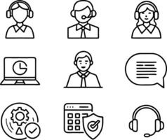 set of Customer service and support icon. support, service, help, business, customer, technology, call, online, contact vector