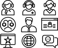 set of Customer service and support icon. support, service, help, business, customer, technology, call, online, contact vector