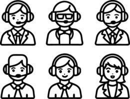 set of Customer service and support icon. support, service, help, business, customer, technology, call, online, contact vector