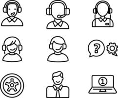 set of Customer service and support icon. support, service, help, business, customer, technology, call, online, contact vector