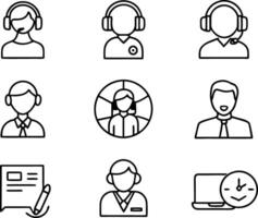 set of Customer service and support icon. support, service, help, business, customer, technology, call, online, contact vector