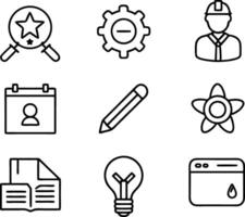 set of skills icon line art. skill, concept, development, education, training, skills, youth, creative vector