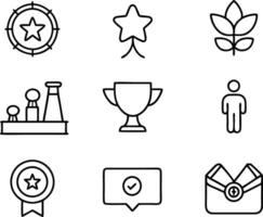 set of skills icon line art. skill, concept, development, education, training, skills, youth, creative vector