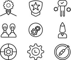 set of skills icon line art. skill, concept, development, education, training, skills, youth, creative vector
