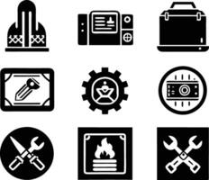 set of workshop icon illustration. communication, business, management, leadership, seminar, support, person vector