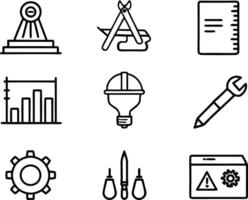 set of workshop icon illustration. communication, business, management, leadership, seminar, support, person vector