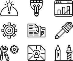 set of workshop icon illustration. communication, business, management, leadership, seminar, support, person vector