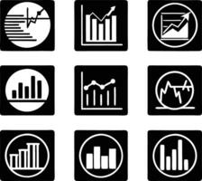 set of statistics icon illustration. business, chart, graph, statistics, data, finance, investment, concept, analysis vector