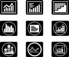 set of statistics icon illustration. business, chart, graph, statistics, data, finance, investment, concept, analysis vector