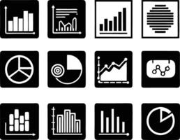 set of statistics icon illustration. business, chart, graph, statistics, data, finance, investment, concept, analysis vector