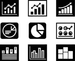 set of statistics icon illustration. business, chart, graph, statistics, data, finance, investment, concept, analysis vector