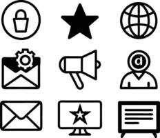 set of marketing icon illustration. business, marketing, digital, analysis, technology, strategy, growth, online, media, market vector