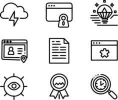 set of ui and ux icon illustration. screen, technology, ux, illustration, web, template, user, application, graphic, business vector