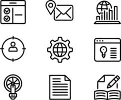 set of ui and ux icon illustration. screen, technology, ux, illustration, web, template, user, application, graphic, business vector