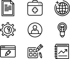 set of ui and ux icon illustration. screen, technology, ux, illustration, web, template, user, application, graphic, business vector