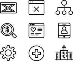 set of ui and ux icon illustration. screen, technology, ux, illustration, web, template, user, application, graphic, business vector