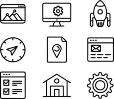 set of ui and ux icon illustration. screen, technology, ux, illustration, web, template, user, application, graphic, business vector