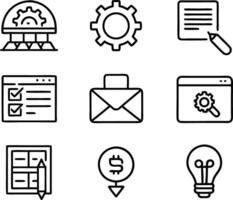 set of ui and ux icon illustration. screen, technology, ux, illustration, web, template, user, application, graphic, business vector