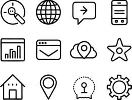 set of ui and ux icon illustration. screen, technology, ux, illustration, web, template, user, application, graphic, business vector