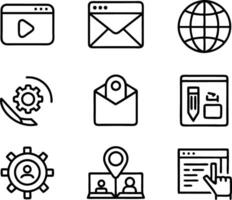 set of ui and ux icon illustration. screen, technology, ux, illustration, web, template, user, application, graphic, business vector