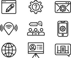 set of ui and ux icon illustration. screen, technology, ux, illustration, web, template, user, application, graphic, business vector