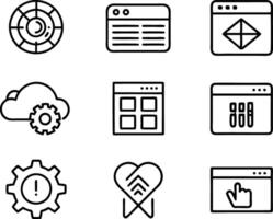 set of ui and ux icon illustration. screen, technology, ux, illustration, web, template, user, application, graphic, business vector