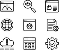 set of ui and ux icon illustration. screen, technology, ux, illustration, web, template, user, application, graphic, business vector