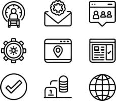 set of ui and ux icon illustration. screen, technology, ux, illustration, web, template, user, application, graphic, business vector