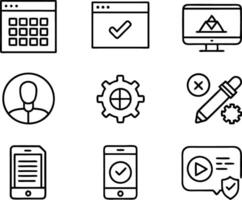 set of ui and ux icon illustration. screen, technology, ux, illustration, web, template, user, application, graphic, business vector
