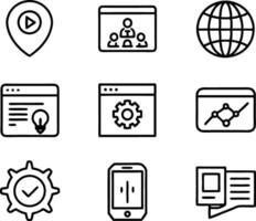 set of ui and ux icon illustration. screen, technology, ux, illustration, web, template, user, application, graphic, business vector