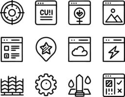 set of ui and ux icon illustration. screen, technology, ux, illustration, web, template, user, application, graphic, business vector