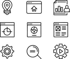set of ui and ux icon illustration. screen, technology, ux, illustration, web, template, user, application, graphic, business vector