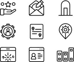 set of ui and ux icon illustration. screen, technology, ux, illustration, web, template, user, application, graphic, business vector