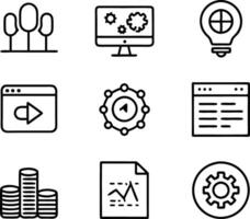set of ui and ux icon illustration. screen, technology, ux, illustration, web, template, user, application, graphic, business vector