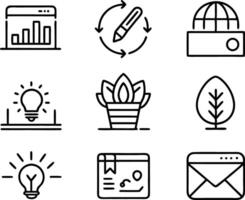set of ui and ux icon illustration. screen, technology, ux, illustration, web, template, user, application, graphic, business vector