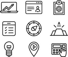 set of ui and ux icon illustration. screen, technology, ux, illustration, web, template, user, application, graphic, business vector