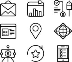 set of ui and ux icon illustration. screen, technology, ux, illustration, web, template, user, application, graphic, business vector