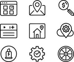 set of ui and ux icon illustration. screen, technology, ux, illustration, web, template, user, application, graphic, business vector