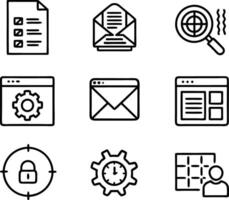 set of ui and ux icon illustration. screen, technology, ux, illustration, web, template, user, application, graphic, business vector
