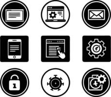 set of ui and ux icon illustration. screen, technology, ux, illustration, web, template, user, application, graphic, business vector