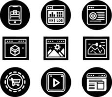 set of ui and ux icon illustration. screen, technology, ux, illustration, web, template, user, application, graphic, business vector