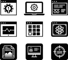 set of ui and ux icon illustration. screen, technology, ux, illustration, web, template, user, application, graphic, business vector