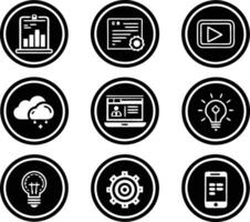 set of ui and ux icon illustration. screen, technology, ux, illustration, web, template, user, application, graphic, business vector