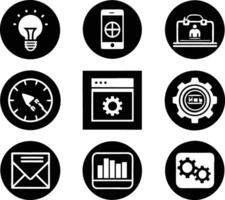 set of ui and ux icon illustration. screen, technology, ux, illustration, web, template, user, application, graphic, business vector