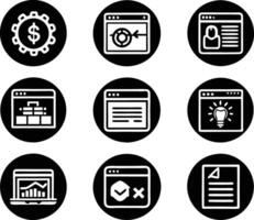 set of ui and ux icon illustration. screen, technology, ux, illustration, web, template, user, application, graphic, business vector