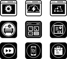 set of ui and ux icon illustration. screen, technology, ux, illustration, web, template, user, application, graphic, business vector