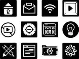 set of ui and ux icon illustration. screen, technology, ux, illustration, web, template, user, application, graphic, business vector
