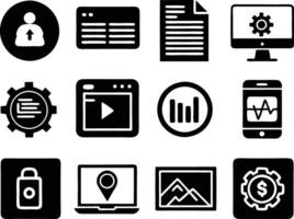 set of ui and ux icon illustration. screen, technology, ux, illustration, web, template, user, application, graphic, business vector