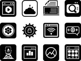 set of ui and ux icon illustration. screen, technology, ux, illustration, web, template, user, application, graphic, business vector
