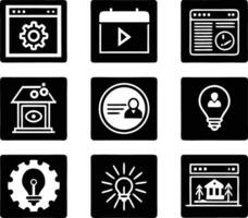 set of ui and ux icon illustration. screen, technology, ux, illustration, web, template, user, application, graphic, business vector